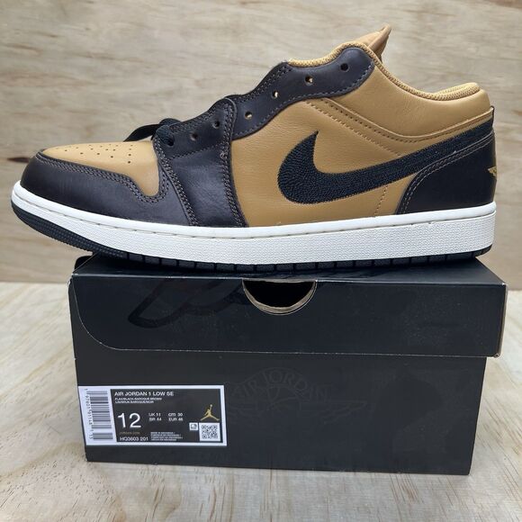 NEW sz 12 Nike Air Jordan 1 SE Low Flax Baroque Brown HQ3603 201 main image 5